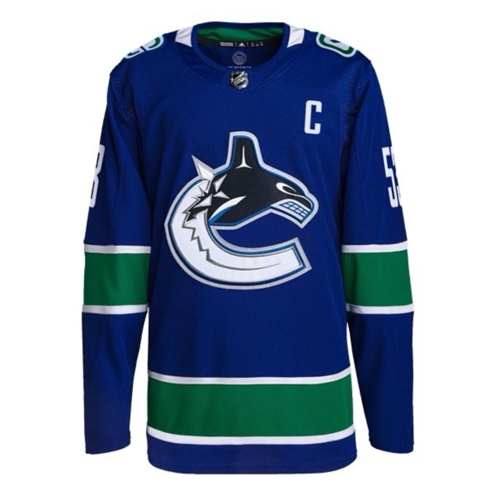 Vancouver Canucks Home Adidas PrimeGreen Senior Jersey - Bo Horvat SIZE 56
